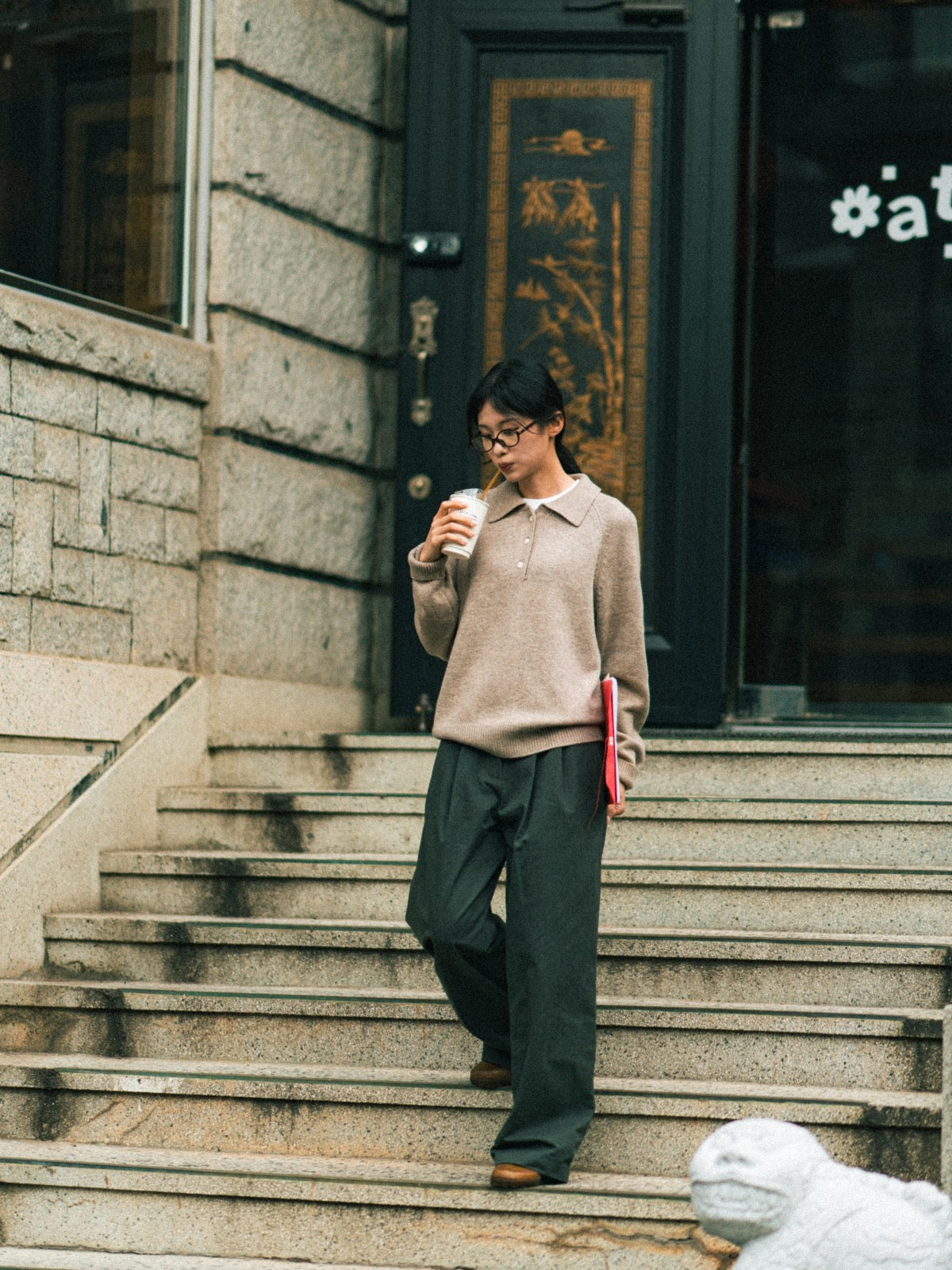 havehad Yak Wool Collar Knit XL チャコールグレー Yak Wool Collar Knit (Navy) | Havehad