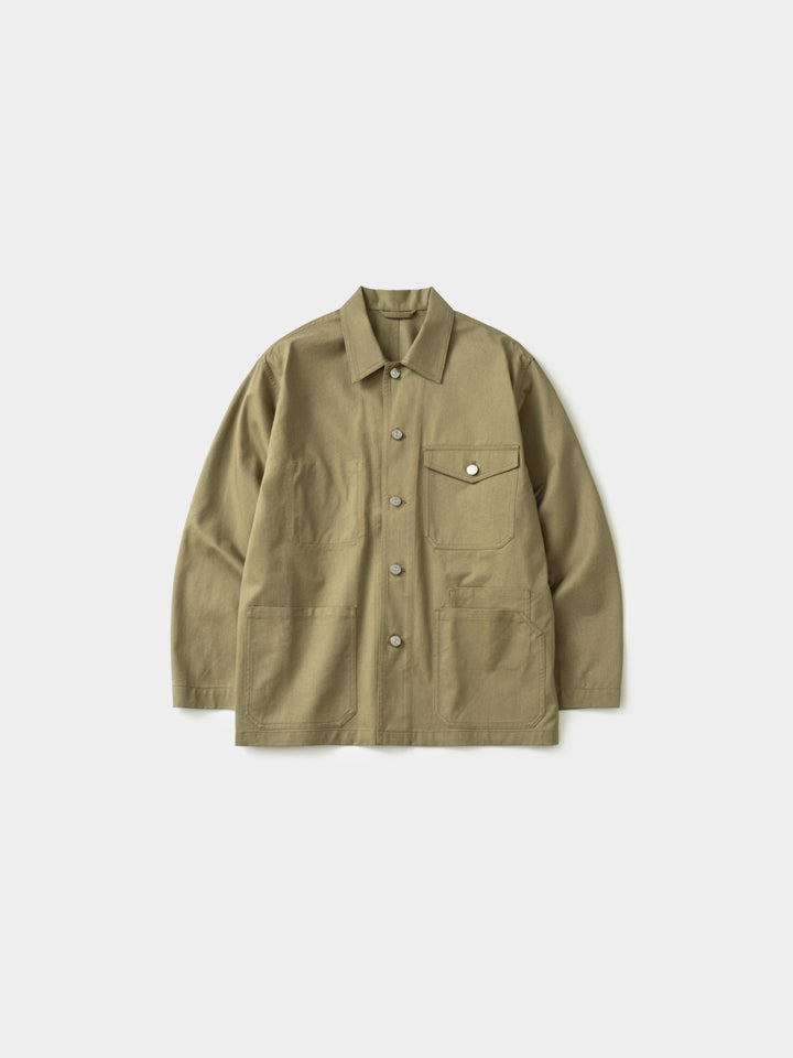 Twill Cotton Chore Jacket (Light Khaki)