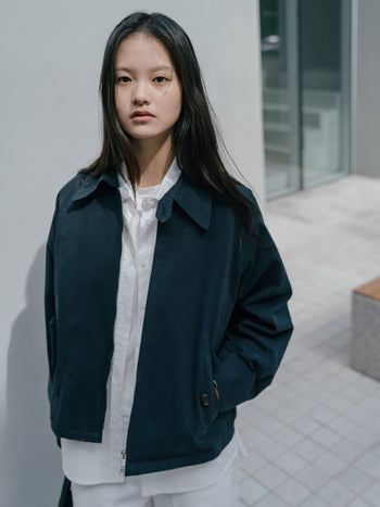 Glen Cotton Drizzler Jacket (Navy)