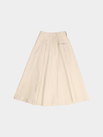 (W)Relaxed Flare Chino Skirt (Ecru)