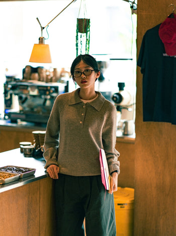 Yak Wool Collar Knit (Charcoal)