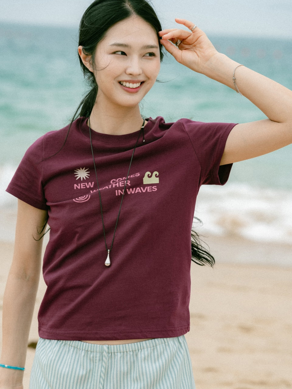 Weather in Waves Tee (Smoky Beige)