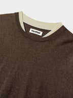 Layered Wool Round Knit (Brown-Ivory)