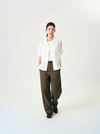 Double Pocket Slub Shirts (White)