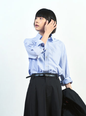 (W)Breeze Stripe Shirts (Light Blue)