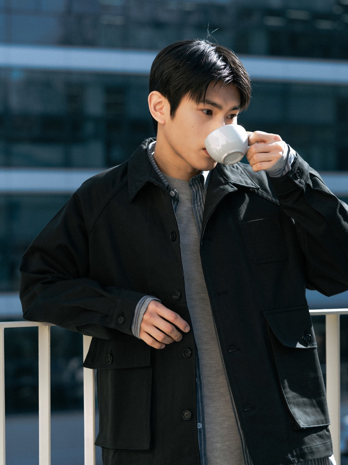 City Worker French Jacket (Blue Gray) | Havehad