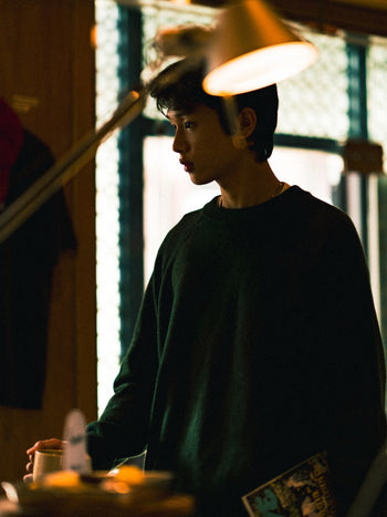 Yak Wool Crewneck Sweater (Navy)