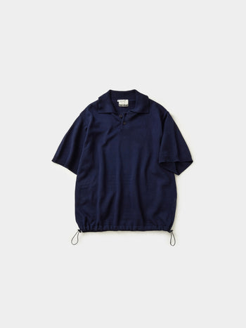 Airy Cotton Collar Knit (Navy)