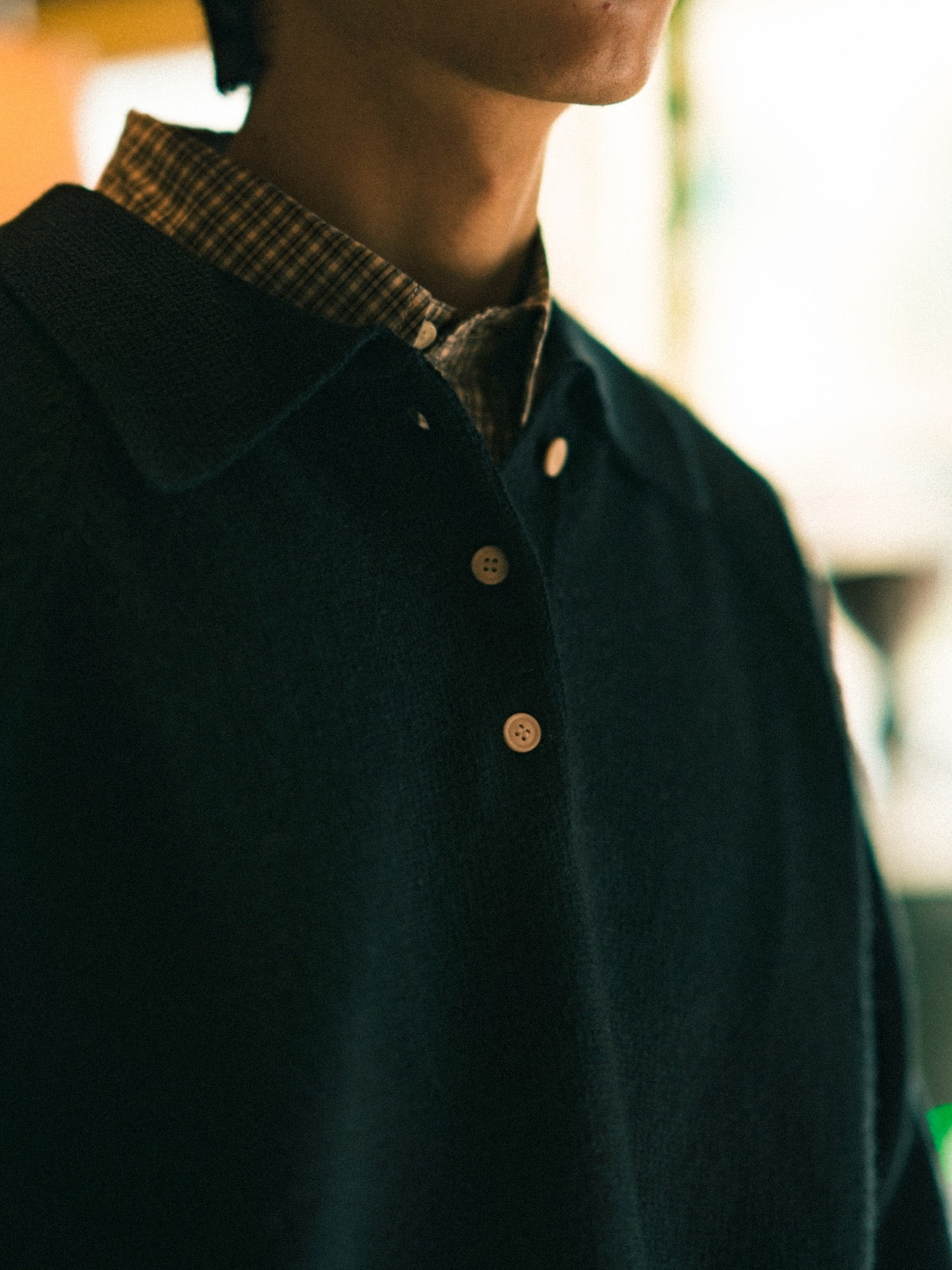 Yak Wool Collar Knit (Navy) | Havehad