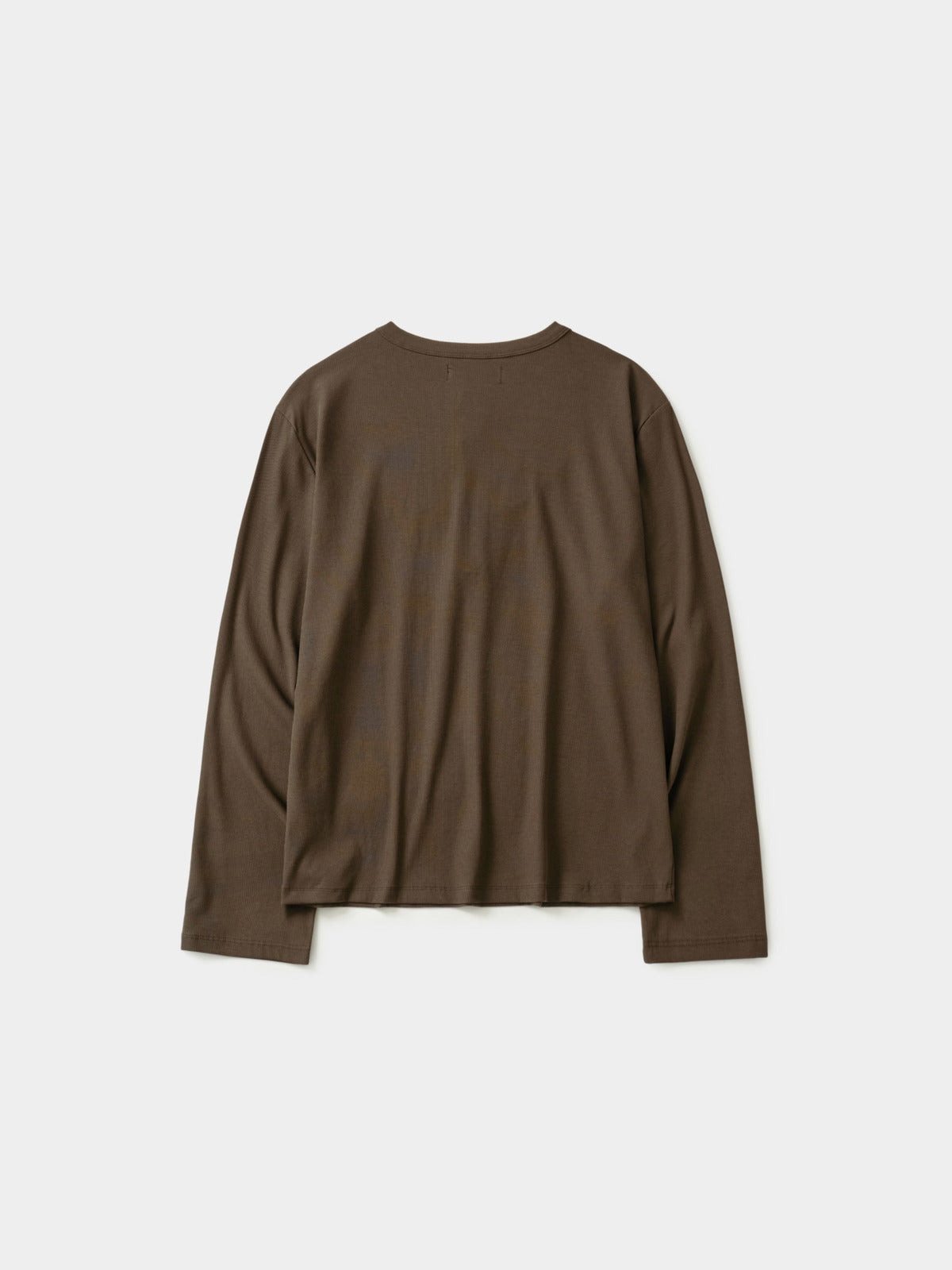 Henley Neck Long Sleeve T-Shirt (Brown)