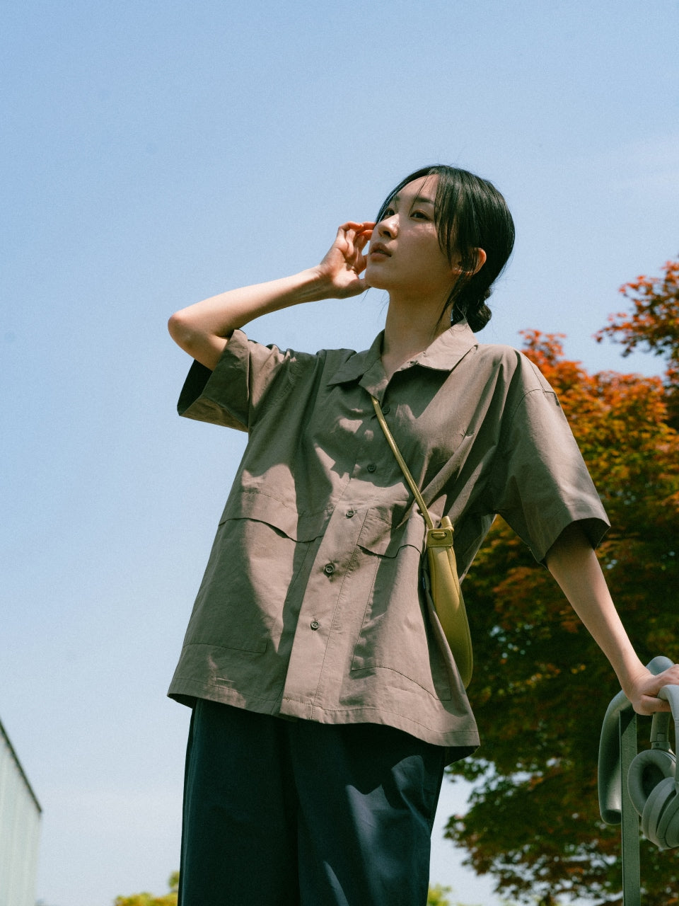 City Summer Light Half Shirts (Brown)