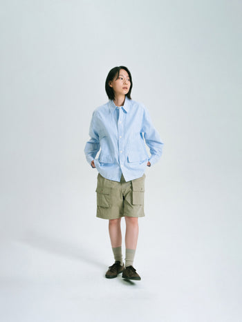 Field Pocket Shirt Jacket (Stripe White)