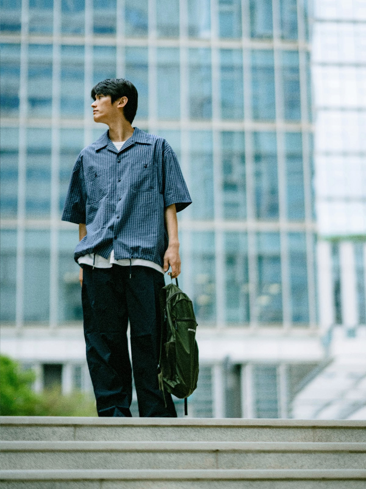 Open Collar Check Shirts (Beige) | Havehad