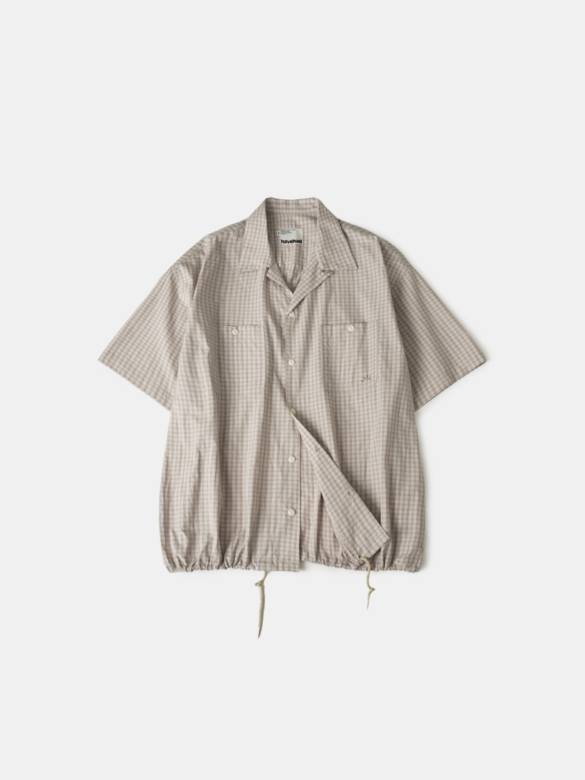 Open Collar Check Shirts (Beige) | Havehad