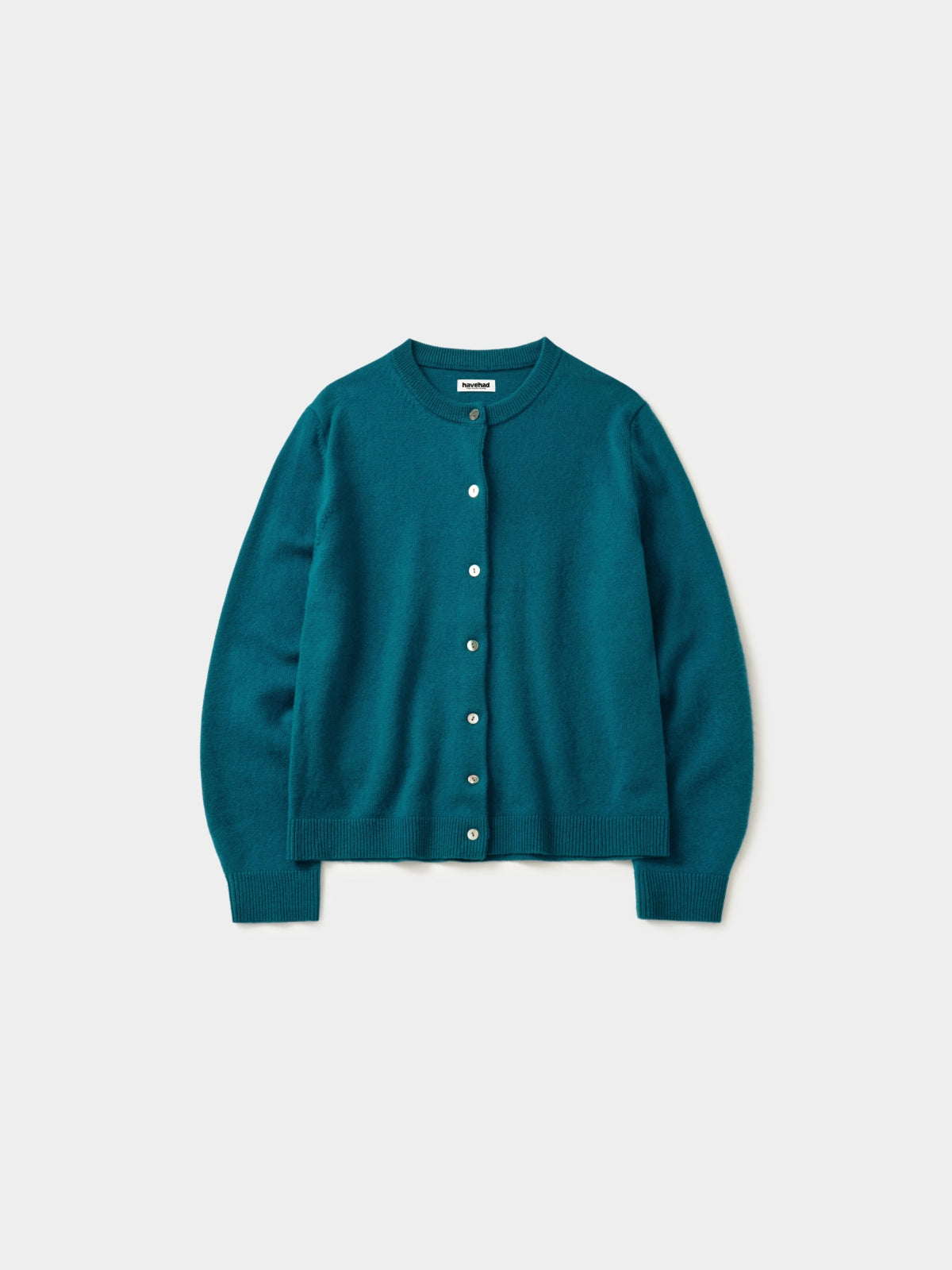 Soft Wool Round Cardigan (Blue Green)