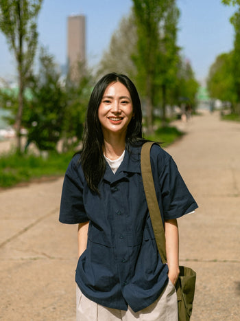 City Summer Light Half Shirts (Navy)