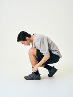 Relaxed Half String Tee (Melange Gray)