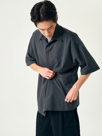 Hidden Type Half Sleeve Shirts (Charcoal)