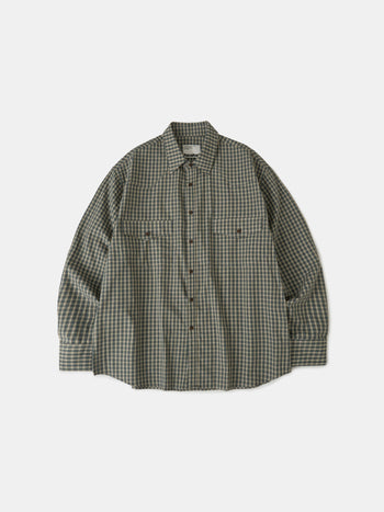 Classic Check Western Shirts (Olive Green)