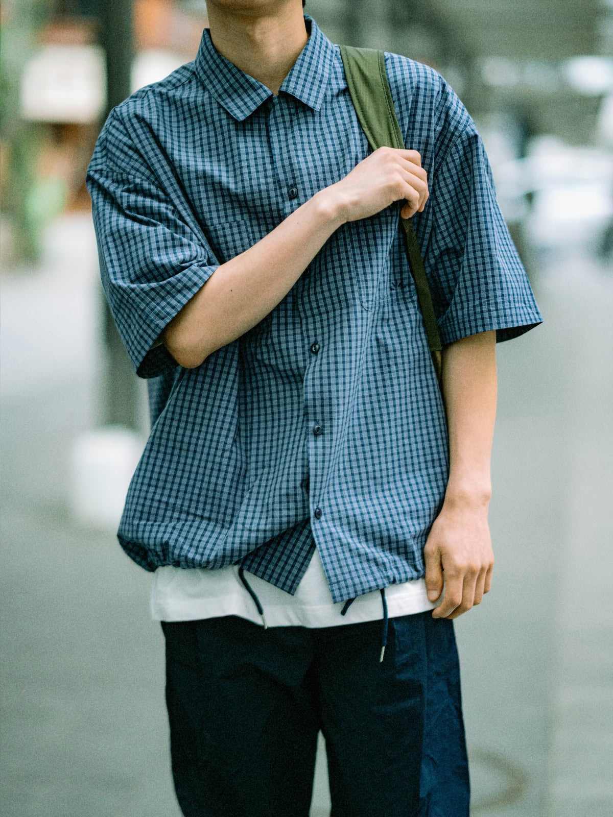 Open Collar Check Shirts (Beige) | Havehad