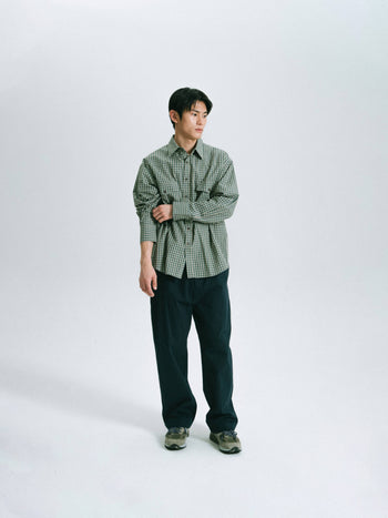 Classic Check Western Shirts (Olive Green)