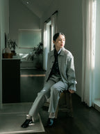 City Worker Pin-tuck Trouser (Blue Gray)