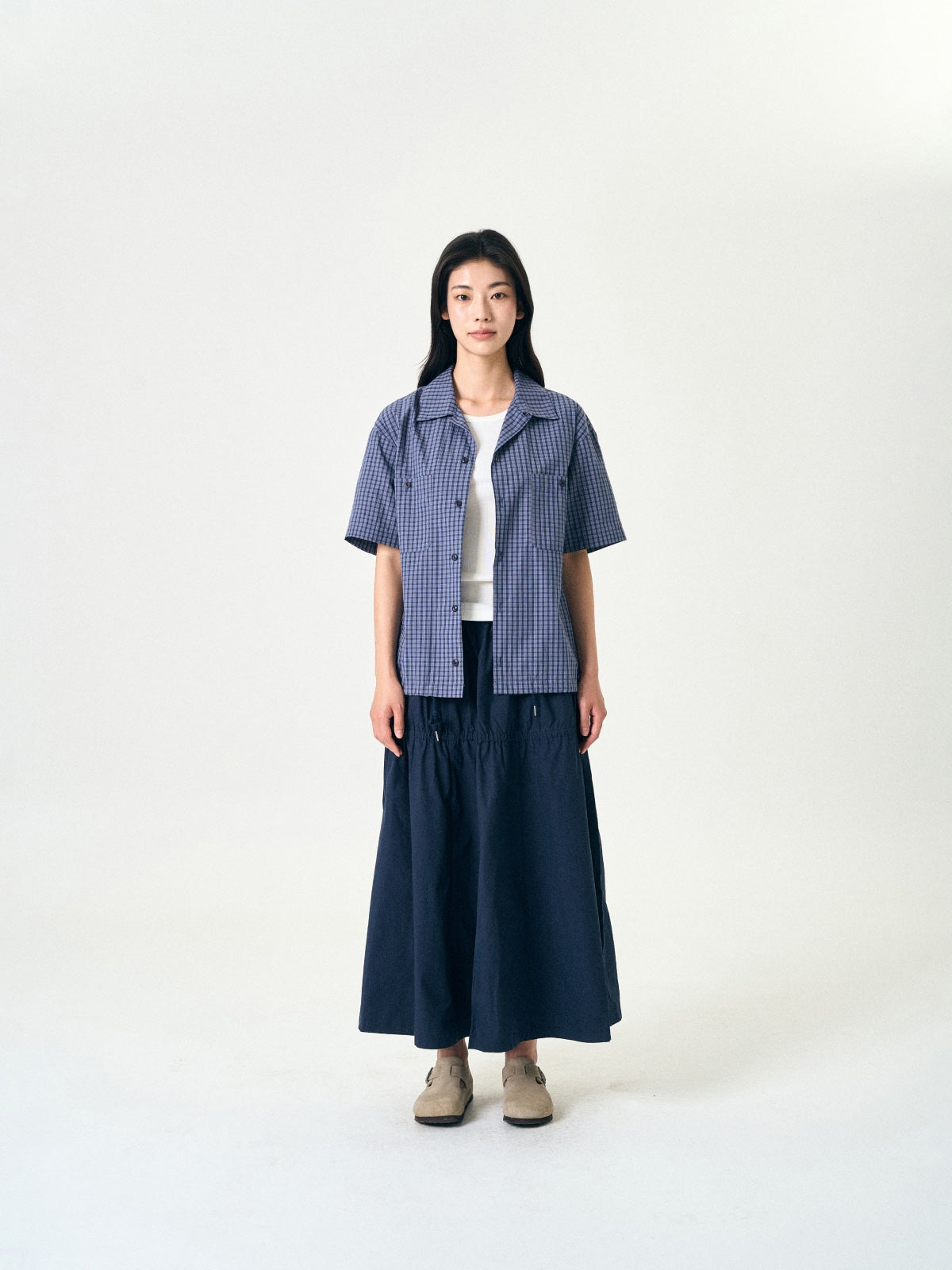 Light String Tiered Skirt (Navy)