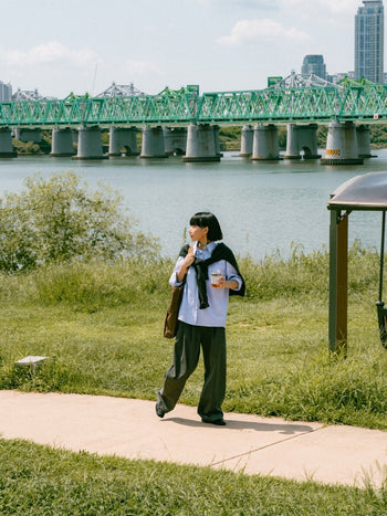 (W)Office Belted Pin-tuck Pants - Khaki | W1 (M)