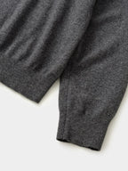 Layered Wool Crew Knit (Charcoal-Olive)