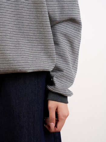 Double Stripe String Tee (Charcoal)