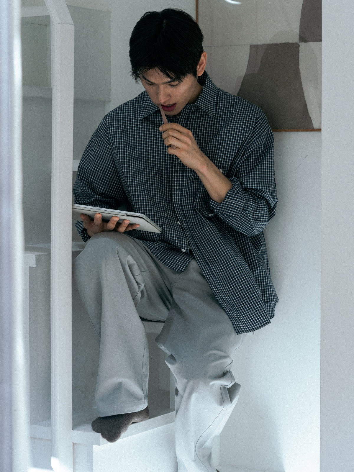 Daily Classic Check Shirts (Check Navy)