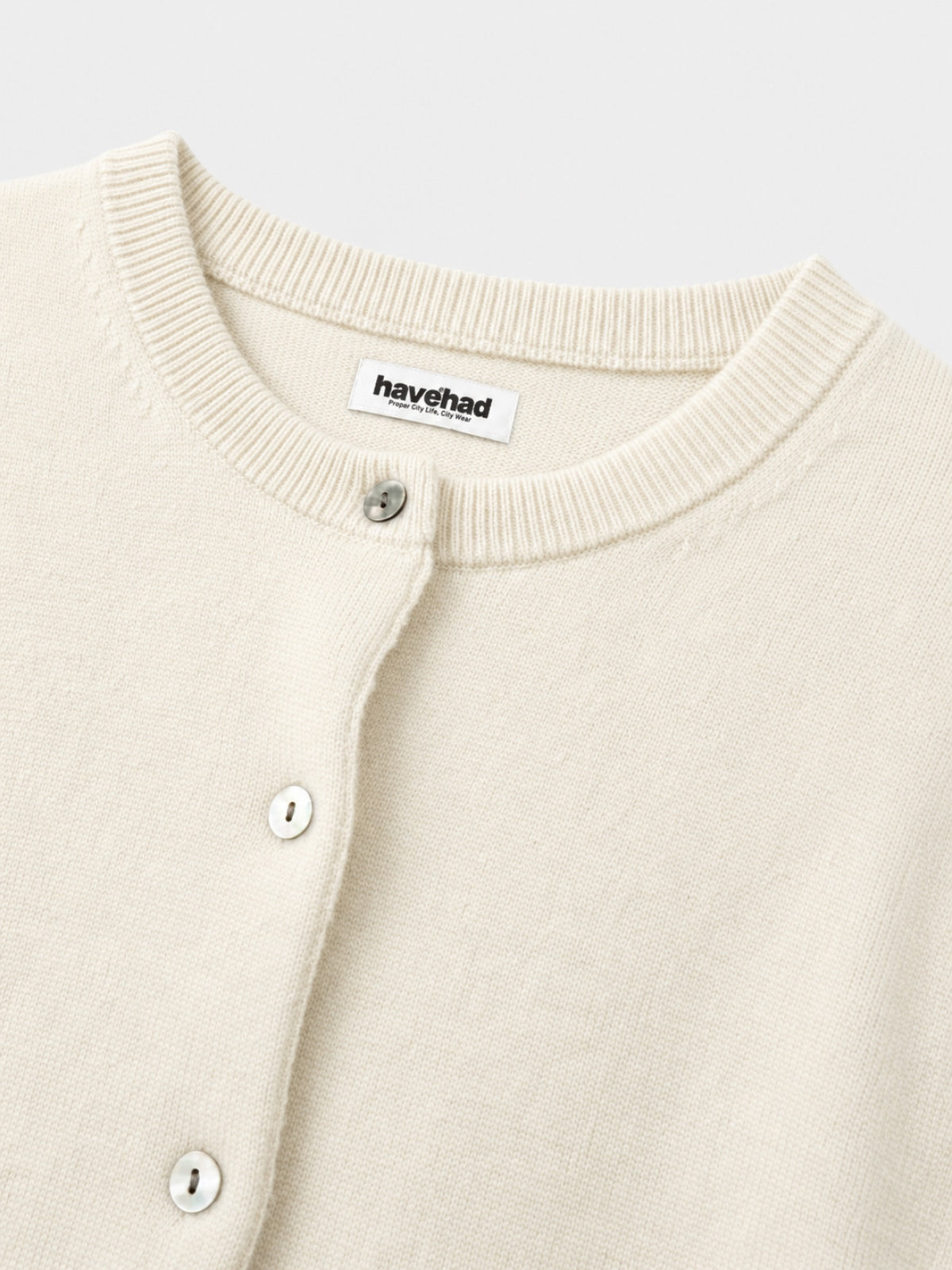 Soft Wool Round Cardigan (Cream)