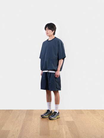 Pocket Volume String Half Tee (Navy)