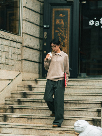 Yak Wool Collar Knit (Beige)