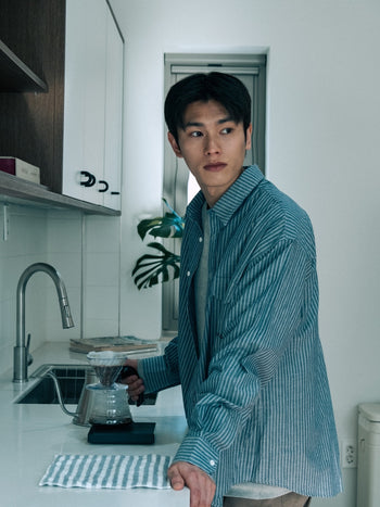 One Pocket Stripe Shirts (White)