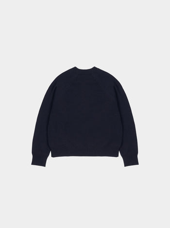 Yak Wool Crewneck Sweater (Navy)