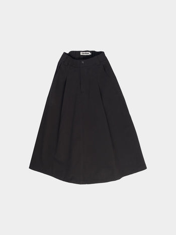 (W)Relaxed Flare Chino Skirt (Black)