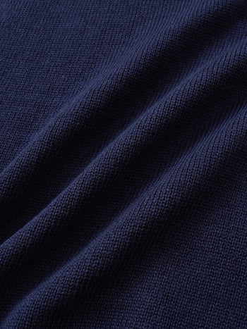Airy Cotton Collar Knit (Navy)