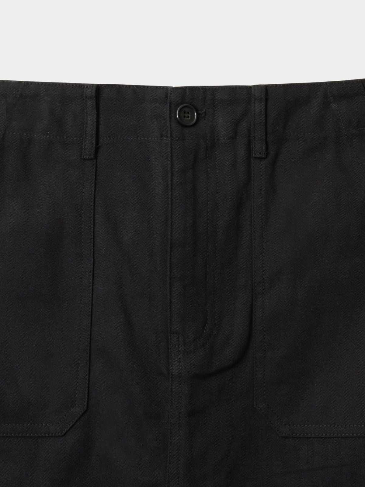 Herringbone Twill Fatigue Skirt (Black)