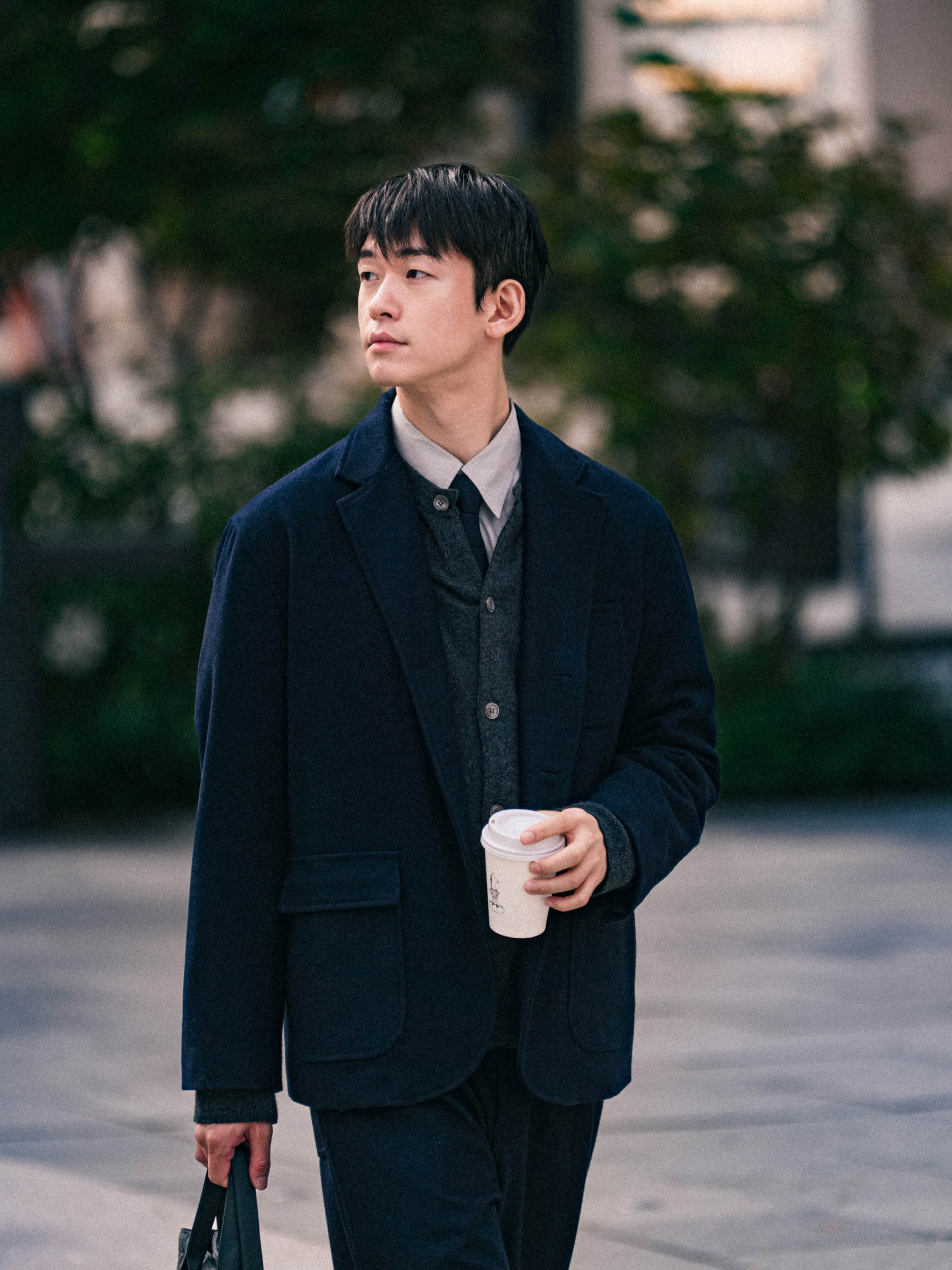 havehad City Wool Half Coat ハーフコート　ネイビー City Wool Half Coat (Navy) : ハブハド Havehad Japan | 日々を整える