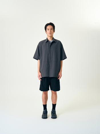 Hidden Type Half Sleeve Shirts (Charcoal)