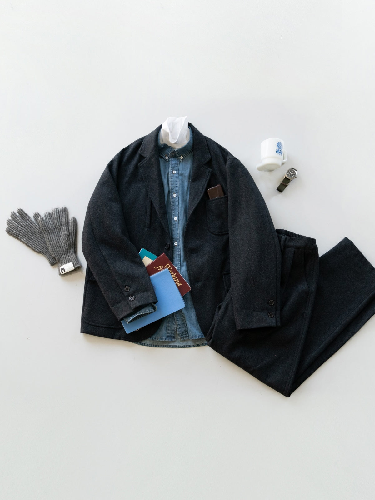 City Wool Half Coat (Navy) | Havehad