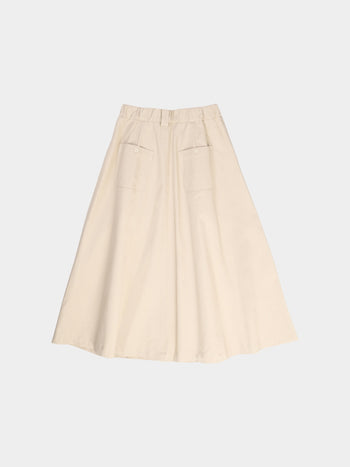 (W)Relaxed Flare Chino Skirt (Ecru)
