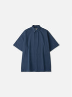 Hidden Type Half Sleeve Shirts (Navy)