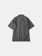 Open Collar Check Shirts (Charcoal)