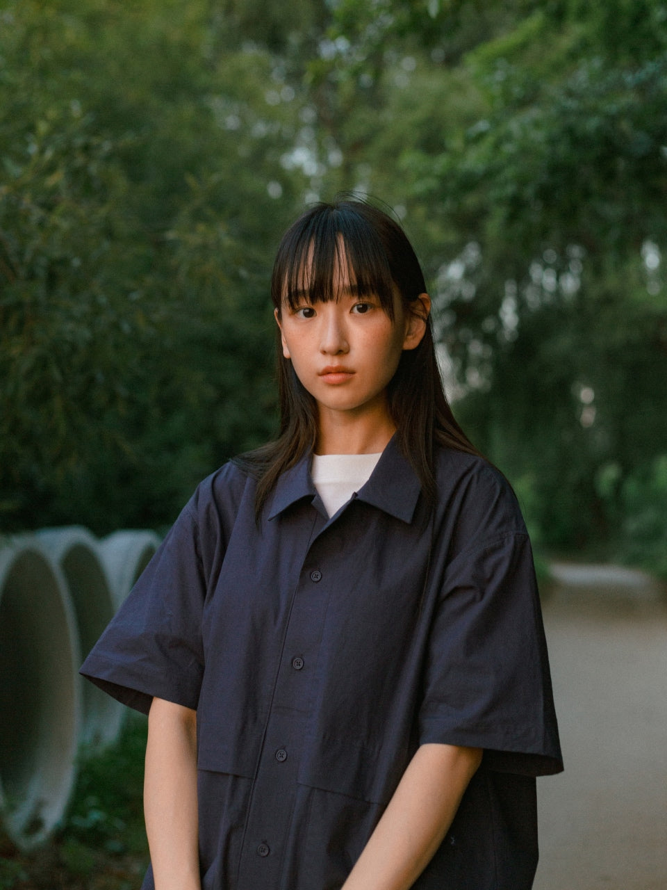 City Summer Light Half Shirts (Navy) | Havehad