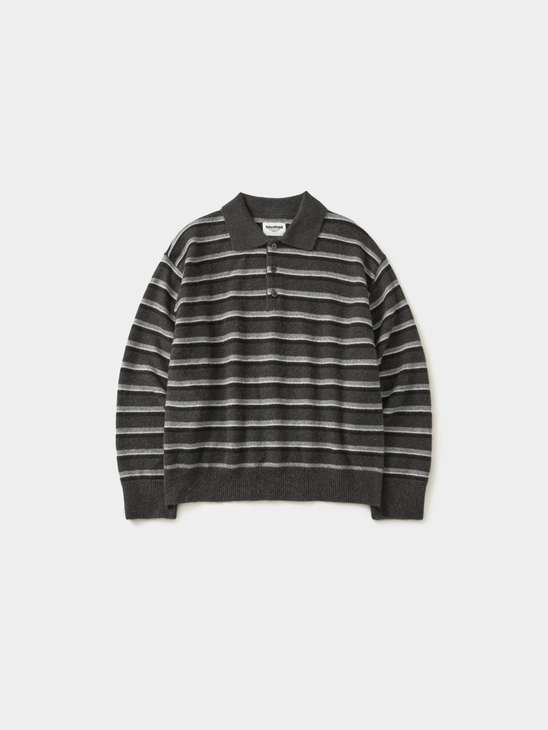 Classic Stripe Collar Knit (Stripe Gray)
