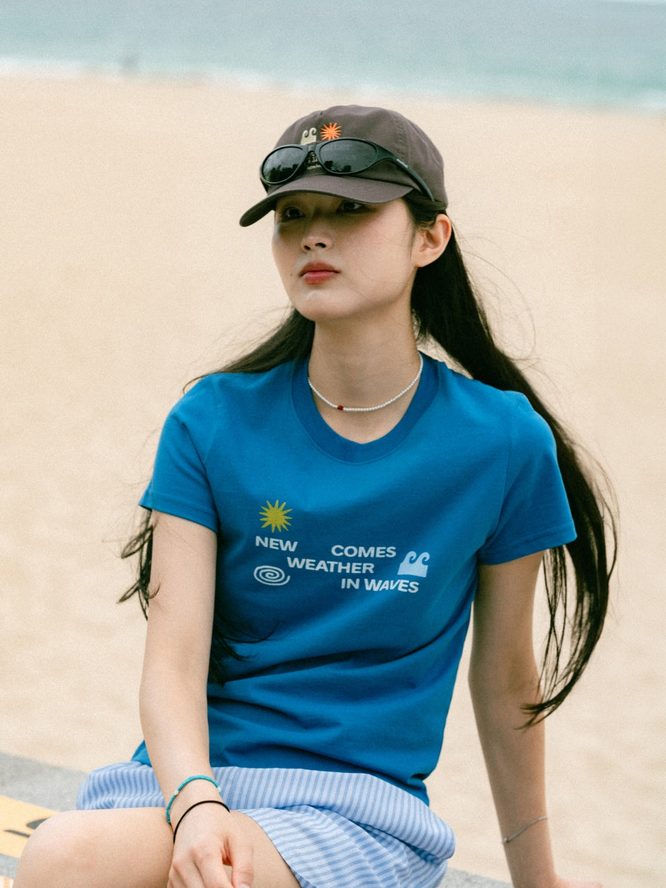 Weather in Waves Tee (Vintage Blue)