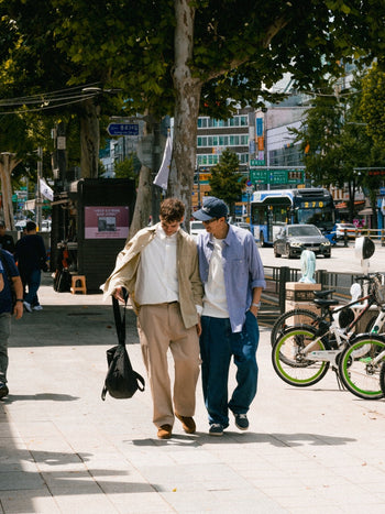 Loose Fit Pin-tuck Denim Pants - Mid Indigo | A3 (XL)