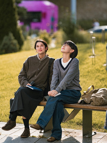 (W)Relaxed Flare Chino Skirt (Black)